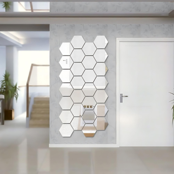 Hexagon Mirror Wall Stickers, Hexagon Mirror Wall Decor, Hexagon Wall Stickers, Hexagon Shape Wall Design, Hexagon Acrylic Mirror Design