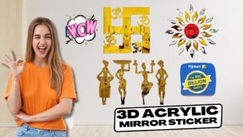 3D Acrylic Mirror Wall Stickers, Acrylic Mirror Wall, Stickers Acrylic Wall Stickers, Golden Acrylic Mirror, 3D Acrylic Wall Stickers