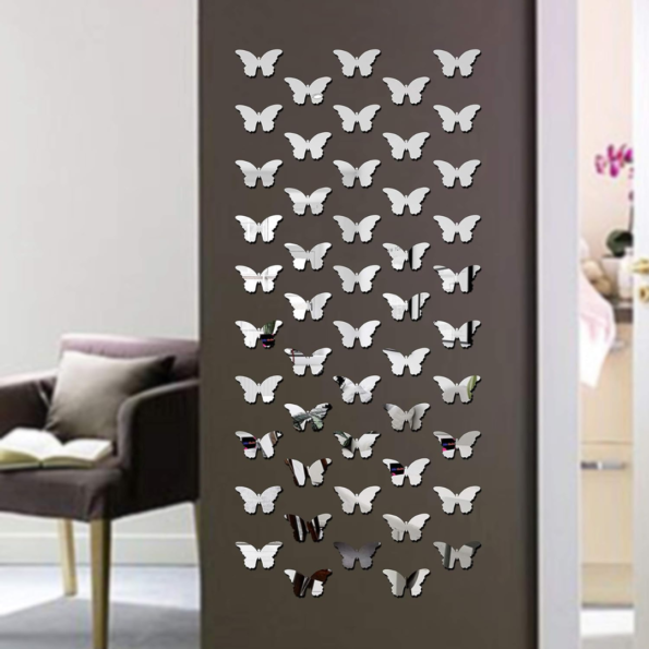 butterfly mirror Wall decor, butterfly mirror stickers, Large butterfly mirror stickers, 3d mirror butterfly wall stickers