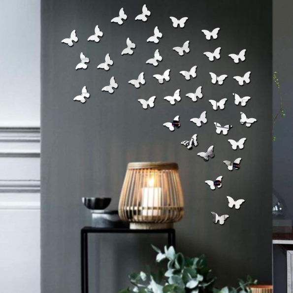 butterfly mirror Wall decor, butterfly mirror stickers, Large butterfly mirror stickers, 3d mirror butterfly wall stickers